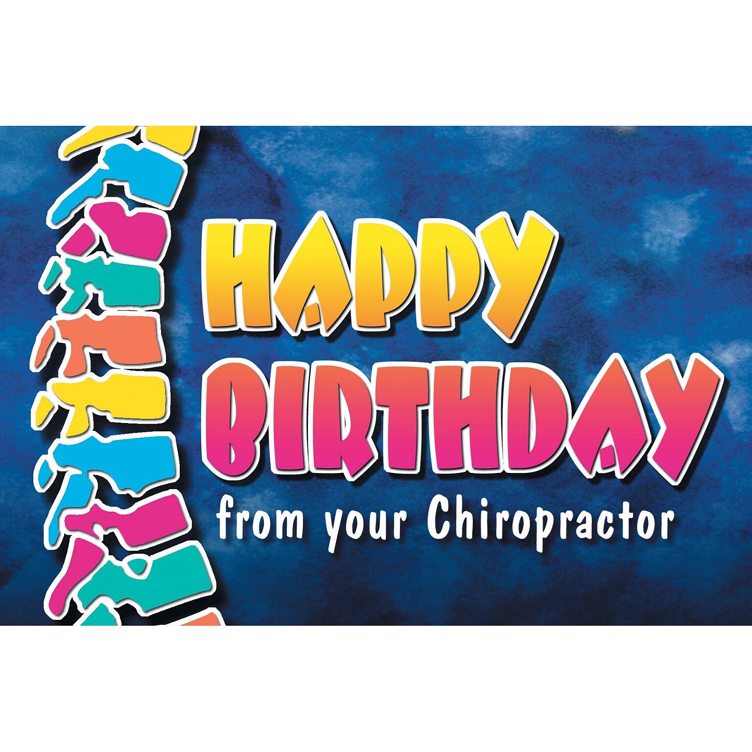 Chiropractic Postcards; for Laser Printer; Happy Birthday From Your Chiropractor, 100/Pk