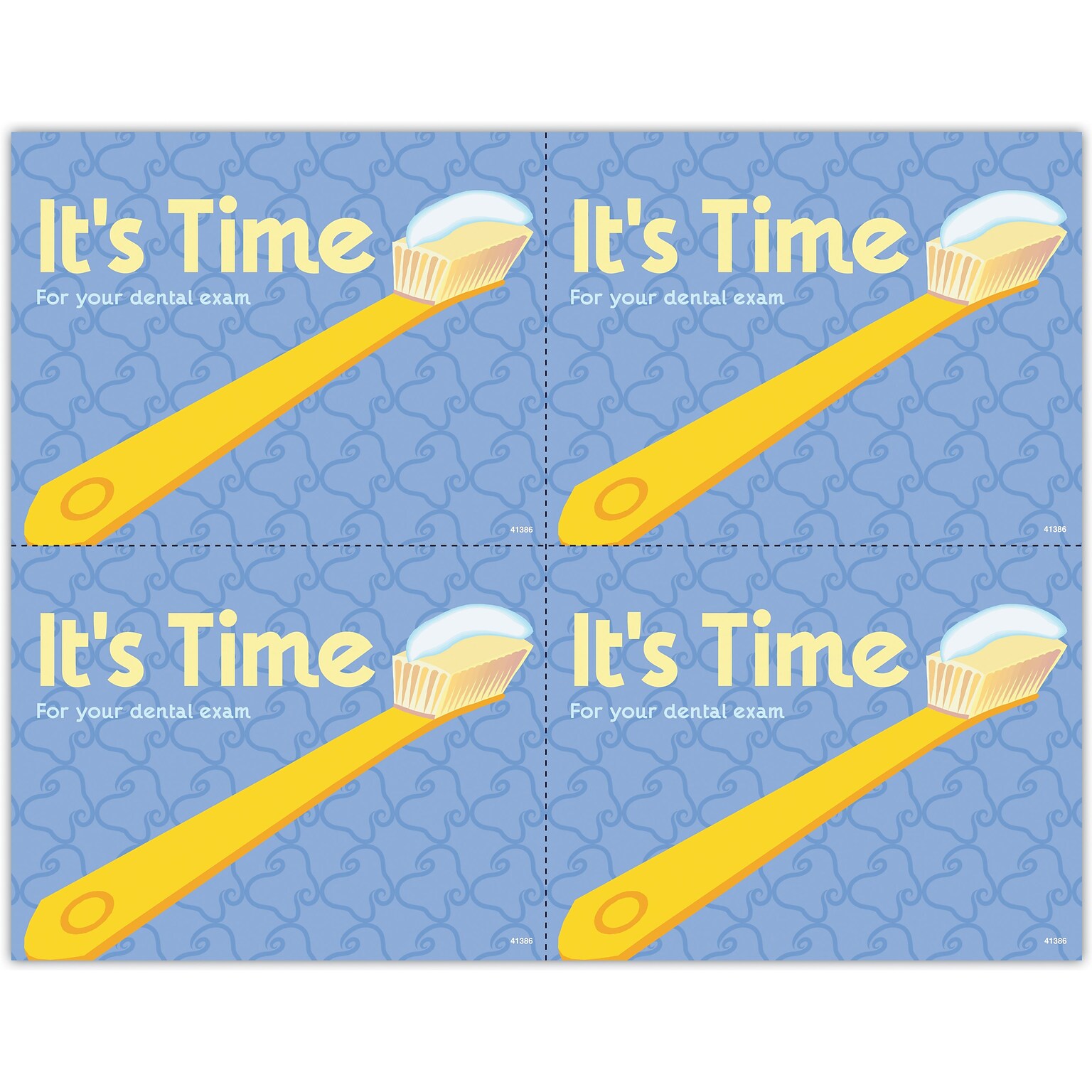 Hygienist Postcards; for Laser Printer; Time for Exam, 100/Pk