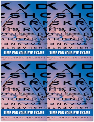 Graphic Image Postcards; for Laser Printer; Eye Chart and Glasses, 100/Pk