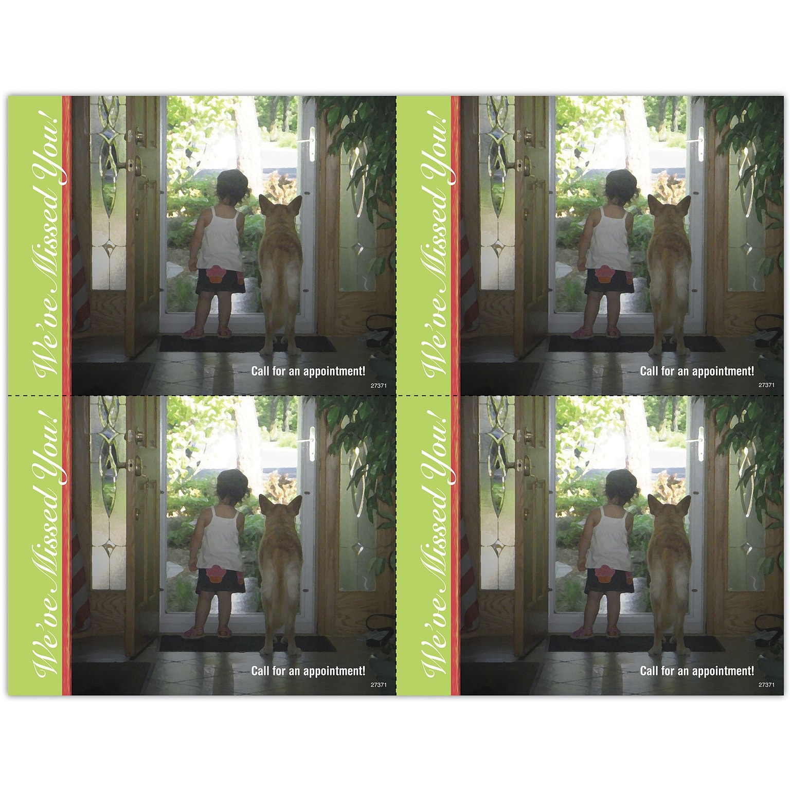 Photo Image Laser Postcards, Curious Kid & Dog, 100/Pk