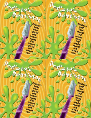 Pediatric Dentistry Postcards; for Laser Printer; Green Splash, 100/Pk