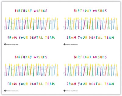 Graphic Image Recycled Postcards; for Laser Printer; Birthday Wishes, 100/Pk