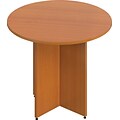 Offices To Go® 36 Wide Round Table With Cross Base, American Cherry, 36 Dia