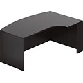 Offices To Go® 71 Wide Bow Front Desk w/R Corner Extension, American Espreso, 29.5x71x30/36/48