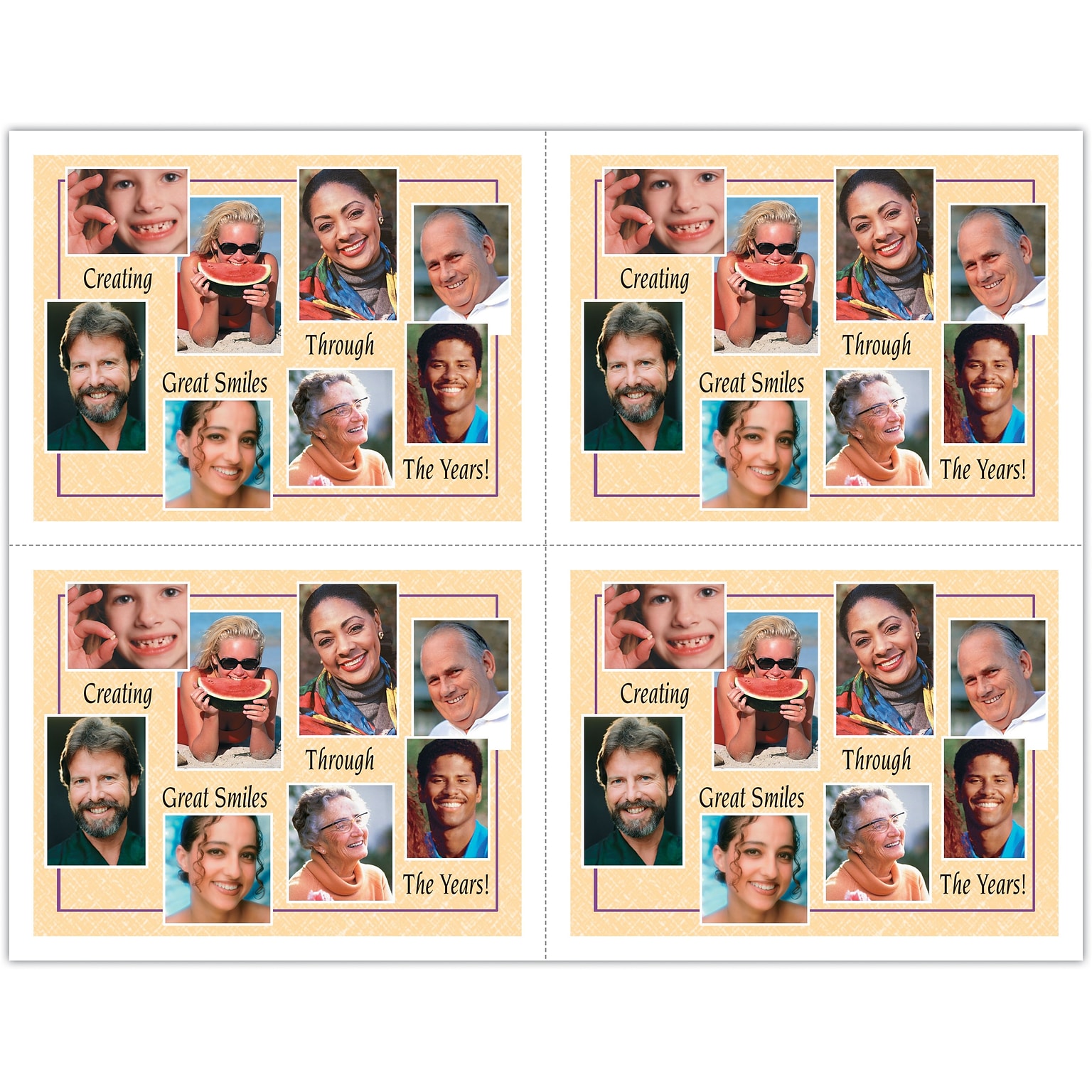 Dental Postcards; for Laser Printer; Smile Collage, 100/Pk