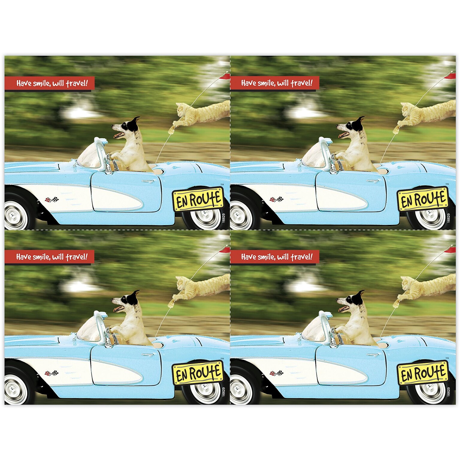 En Route™ Postcards; for Laser Printer; Have Smile will Travel, 100/Pk