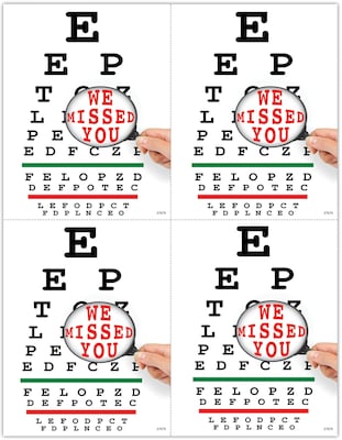 Graphic Image Postcards; for Laser Printer; Eye Chart Magnify, 100/Pk