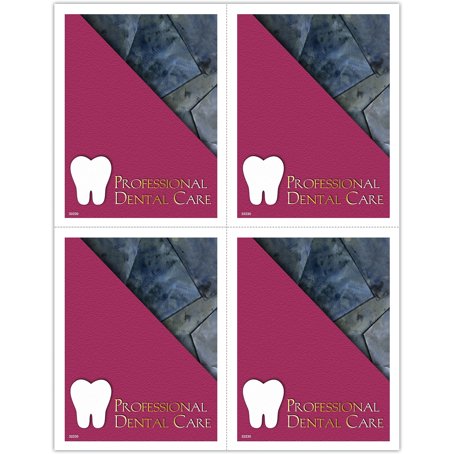 Gentle Dental Postcards; for Laser Printer; Pro Dental Care, 100/Pk