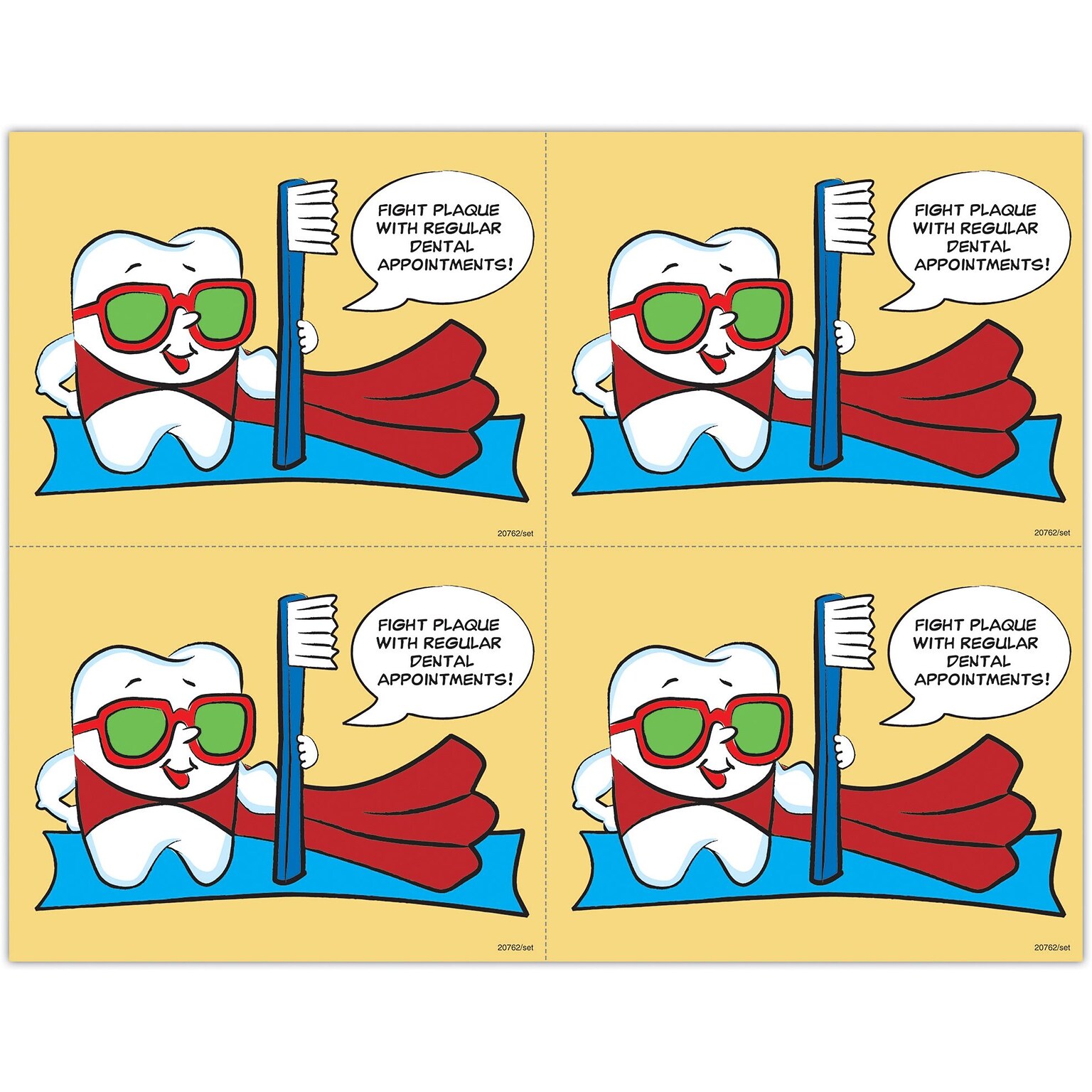 Toothguy® Postcards; for Laser Printer; Fight Plaque, 100/Pk