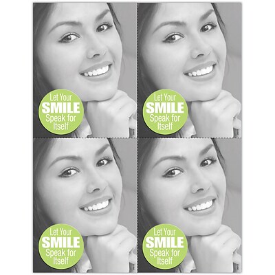 Cosmetic Dentistry Postcards; for Laser Printer; Smile Speak for Itself