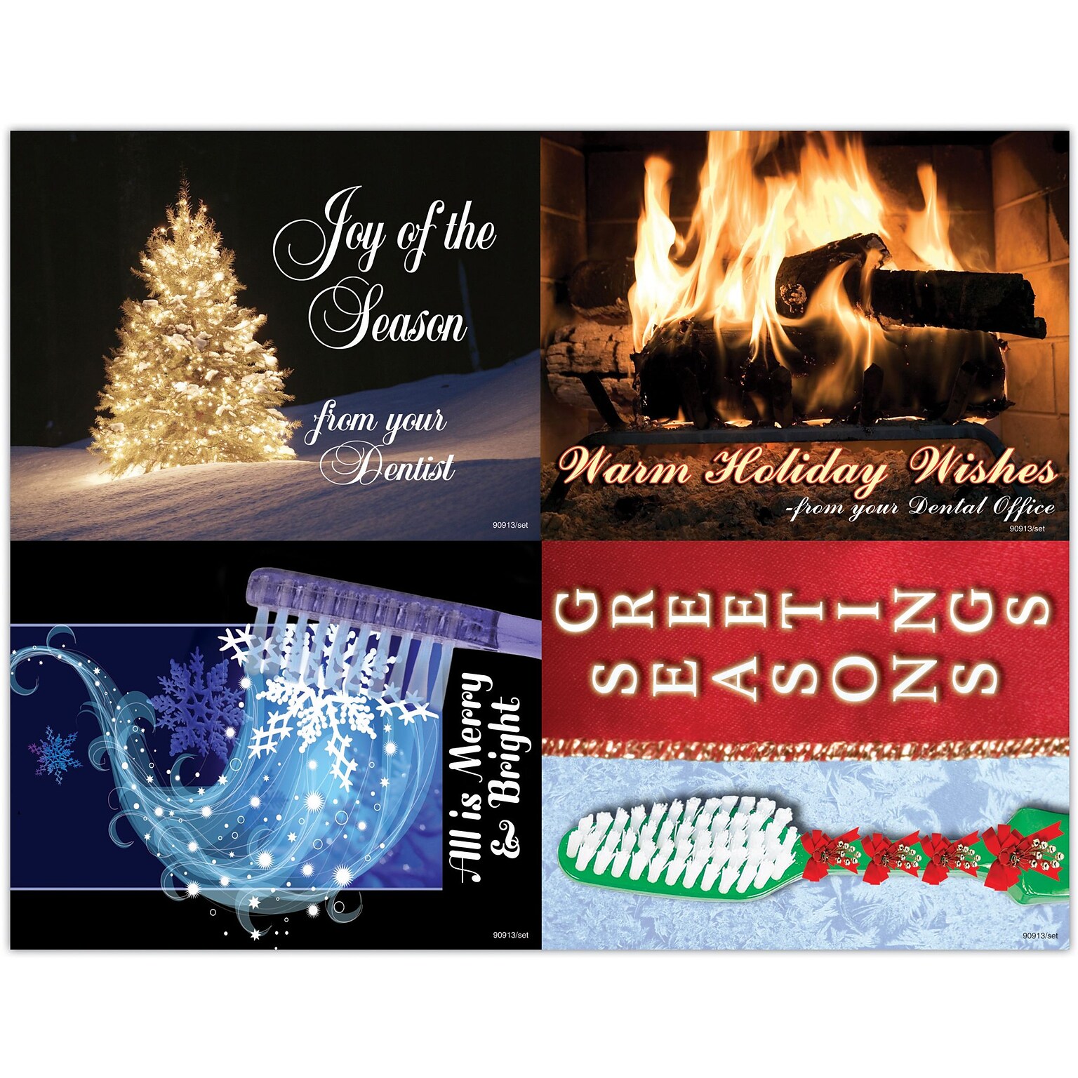 Dental Assorted Postcards; for Laser Printer; Merry & Bright, 100/Pk