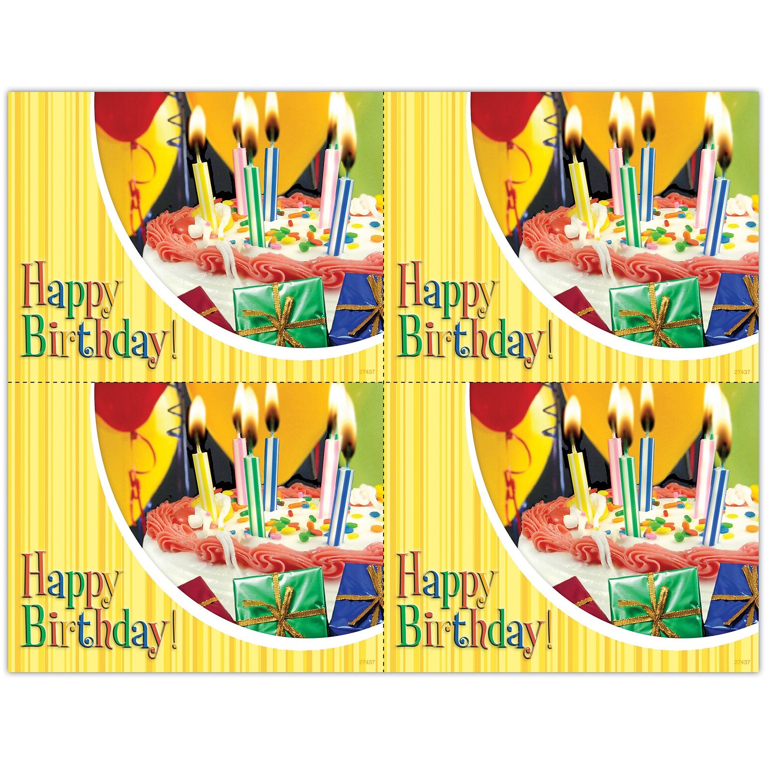 Photo Image Postcards; for Laser Printer; Birthday, 100/Pk