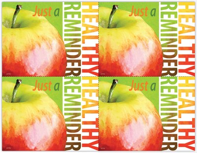 Graphic Image Postcards; for Laser Printer; Apple, Healthy Reminder, 100/Pk