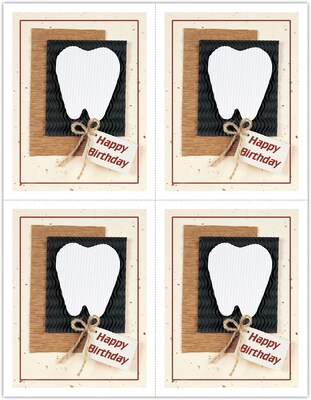 Graphic Image Postcards; for Laser Printer; Large Tooth, Birthday, 100/Pk