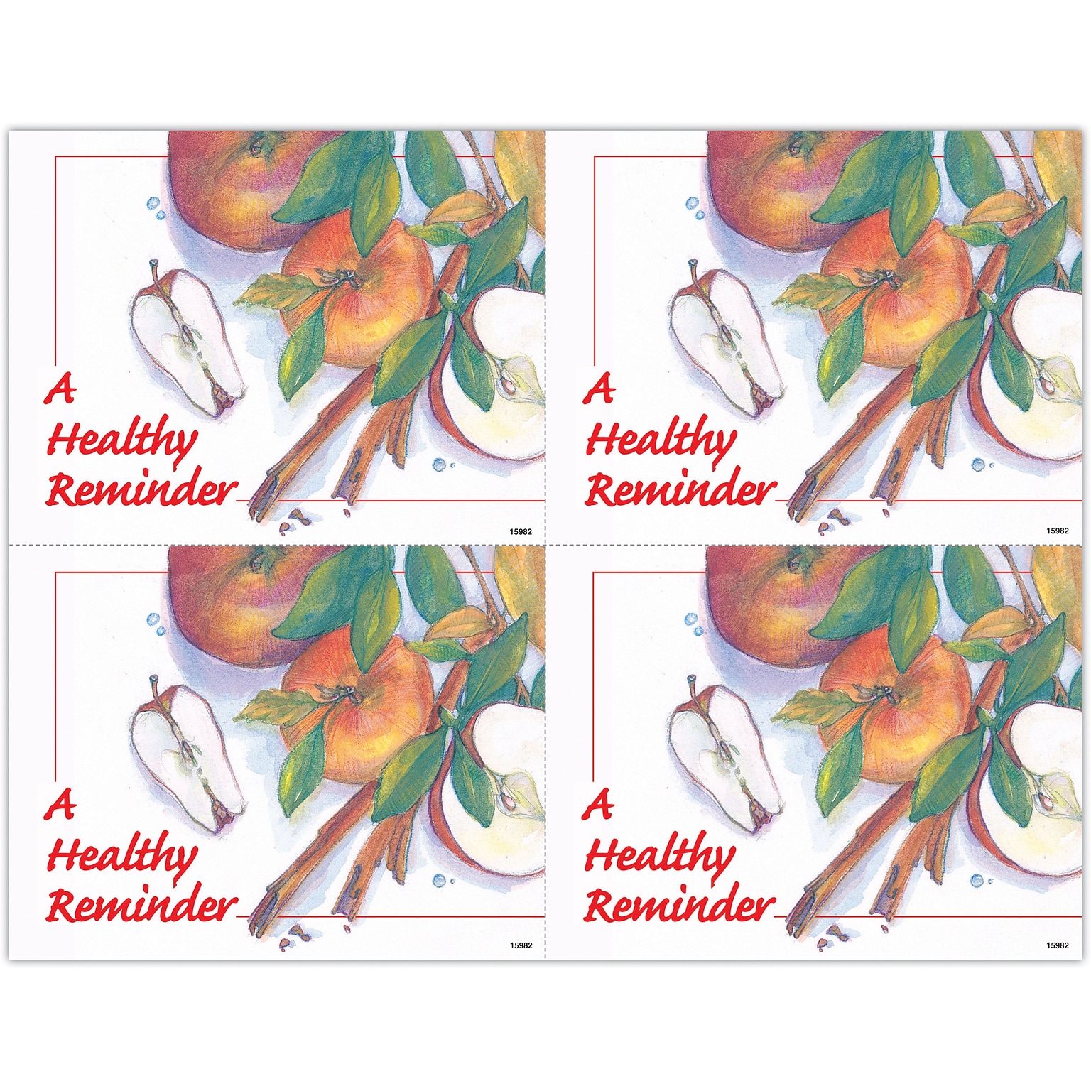 Graphic Image Laser Postcards; A Healthy Reminder, 100/Pk
