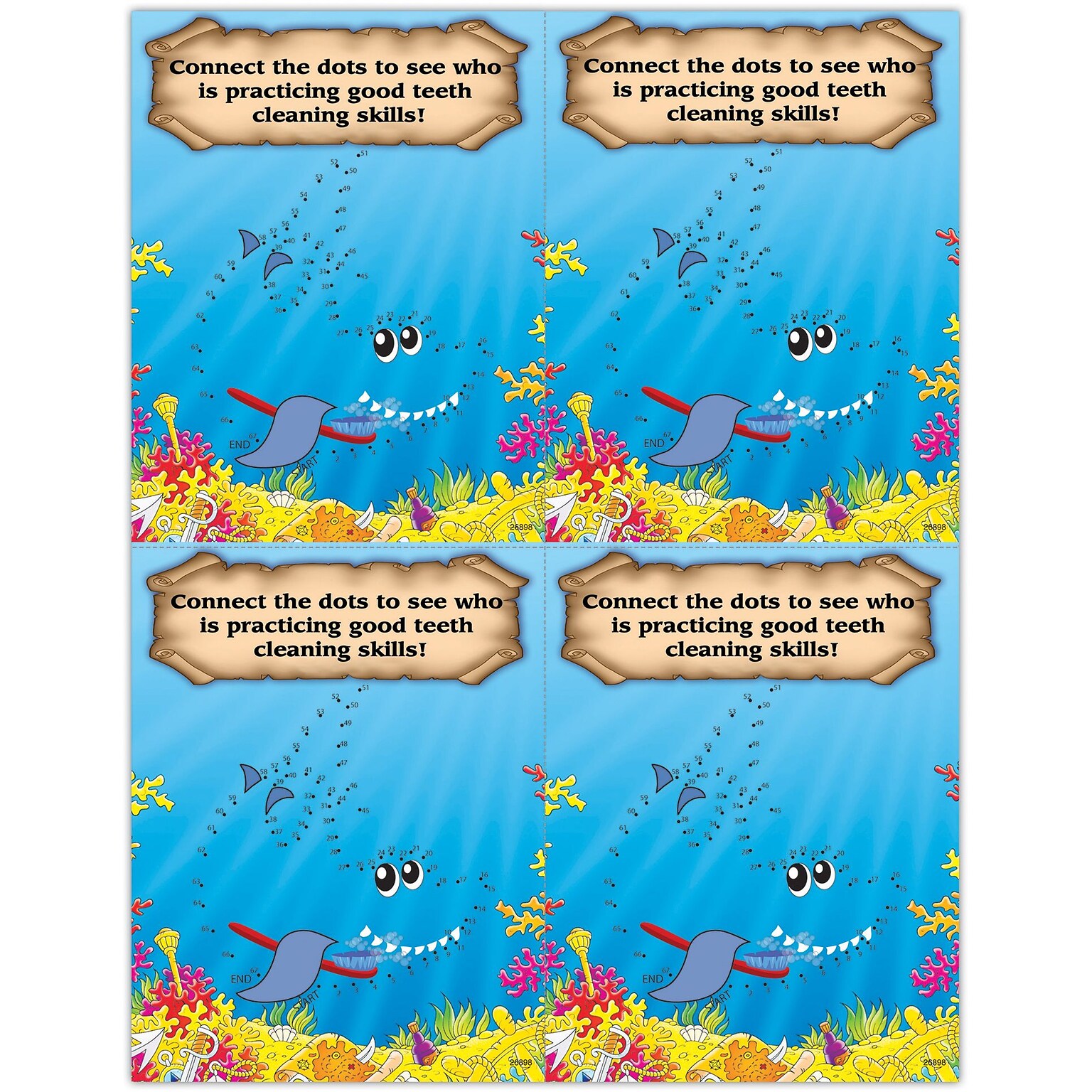 Patient Interactive Postcards; for Laser Printer; Connect the Dots, 100/Pk