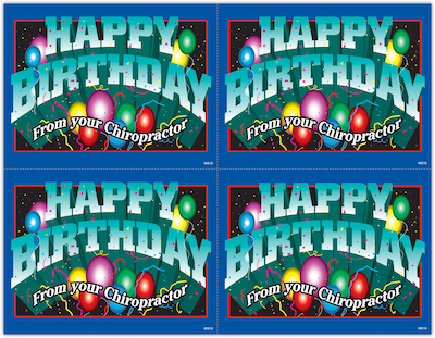 Chiropractic Postcards; for Laser Printer; Happy Birthday, 100/Pk
