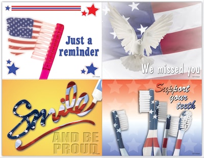 Dental Assorted Postcards; for Laser Printer; Patriotic Dental, 100/Pk