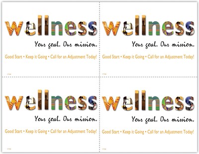 Chiropractic Postcards; for Laser Printer; Wellness, 100/Pk