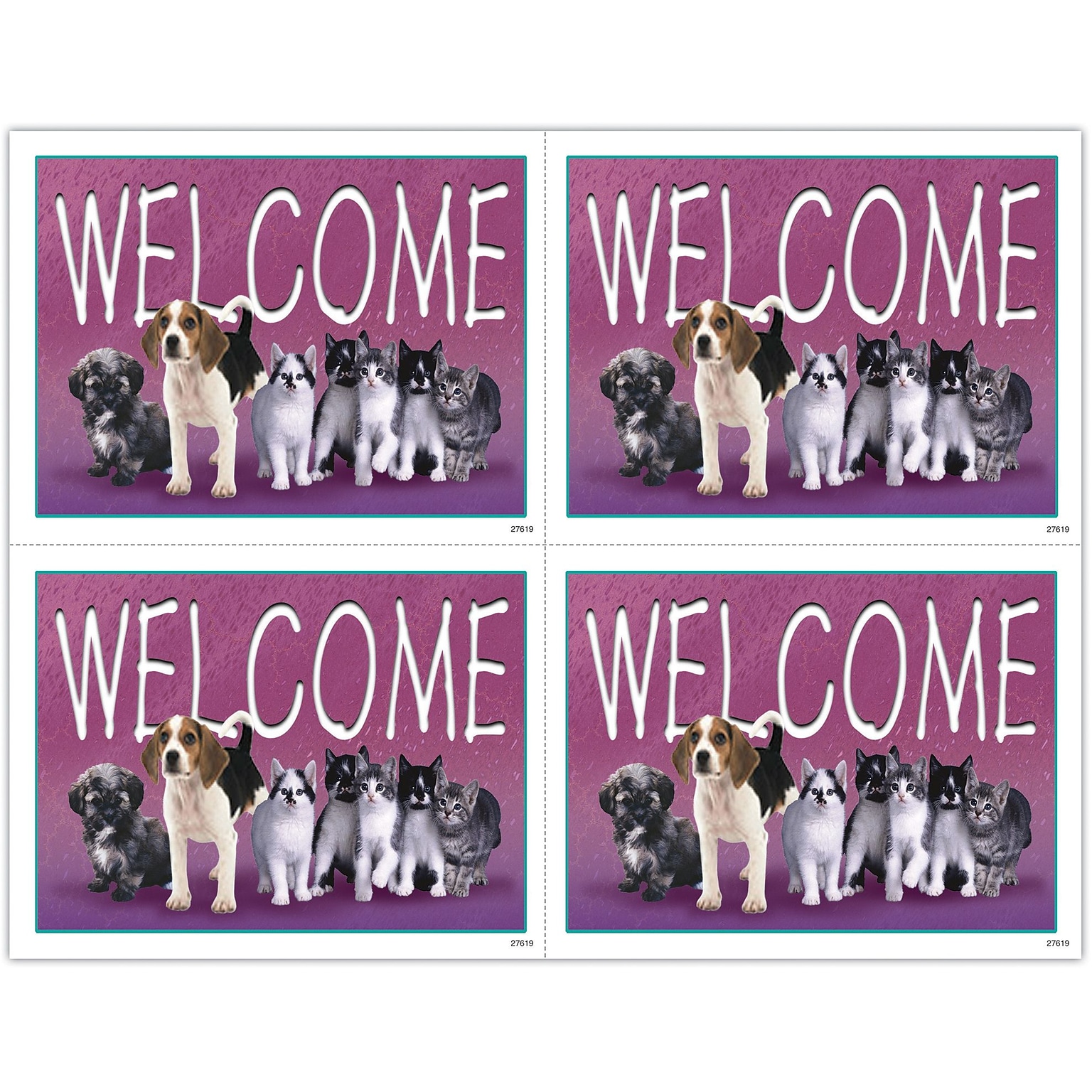 Medical Arts Press® Veterinary Postcards; for Laser Printer; Welcome, Pets in a Line, 100/Pk