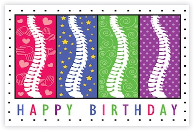 Chiropractic Postcards; for Laser Printer; Birthday Spines, 100/Pk