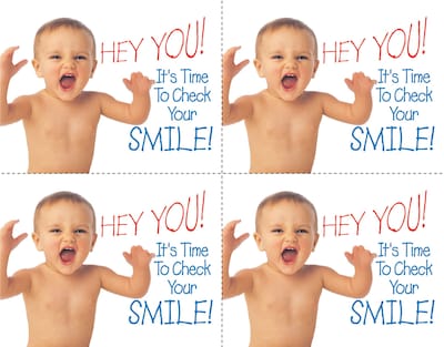 Medical Arts Press® Dental Postcards; for Laser Printer; Hey You! Smile Baby, 100/Pk