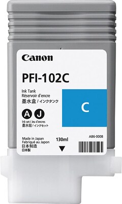 Canon PFI-102 Cyan Standard Yield Ink Cartridge (0896B001)