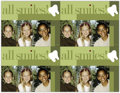 Pediatric Dentistry Postcards; for Laser Printer; All Smiles, 100/Pk