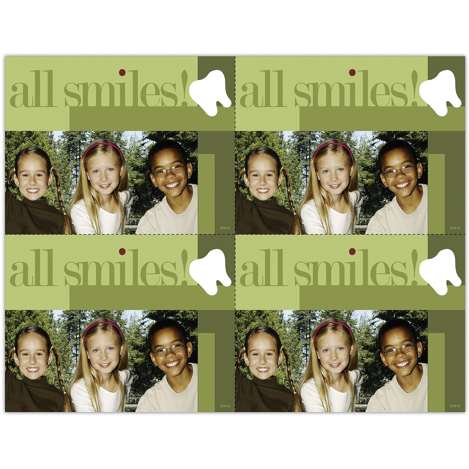 Pediatric Dentistry Postcards; for Laser Printer; All Smiles, 100/Pk