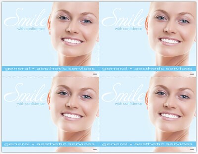 Cosmetic Dentistry Postcards; for Laser Printer; Smile with Confidence, 100/Pk