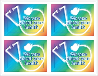 Medical Postcards; for Laser Printer; Stethoscope, 100/Pk