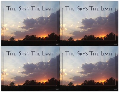 Photo Image Postcards; for Laser Printer; Sky is the Limit, 100/Pk