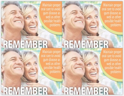 Photo Image Postcards; for Laser Printer; Oral Care, Avoid Gum Disease, 100/Pk