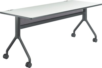 Safco® Rumba™ Rectangle Table, Designer White with Black Base, 29 1/2H x 72W x 24D