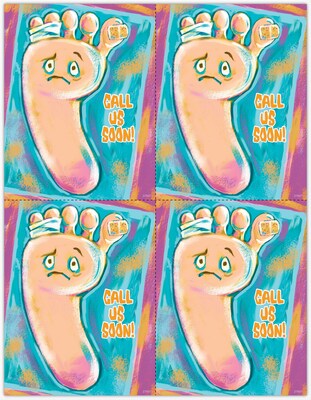 Graphic Image Laser Postcards, Bandage Foot, 100/Pk