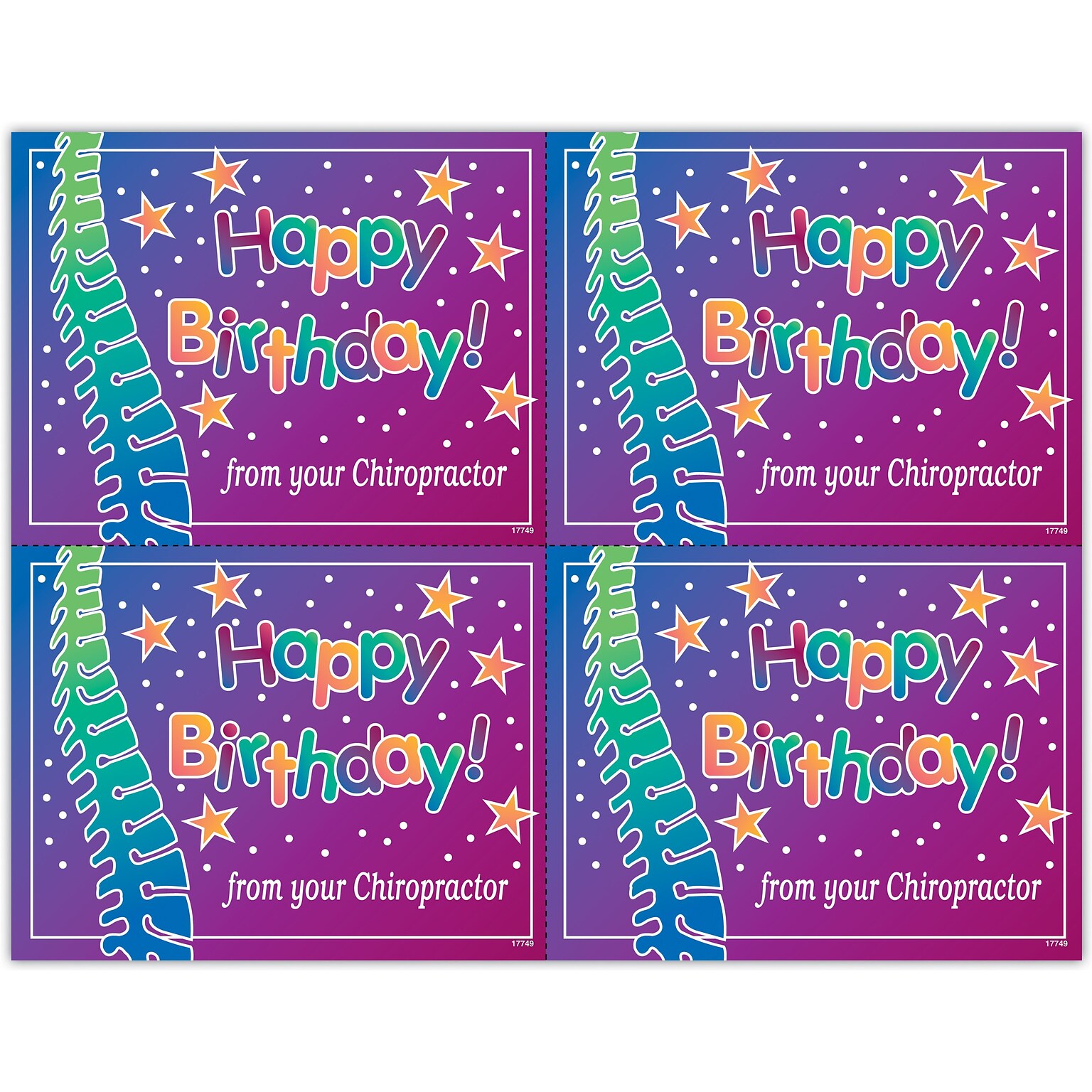 Graphic Image Postcards; for Laser Printer; Stars, Birthday, 100/Pk