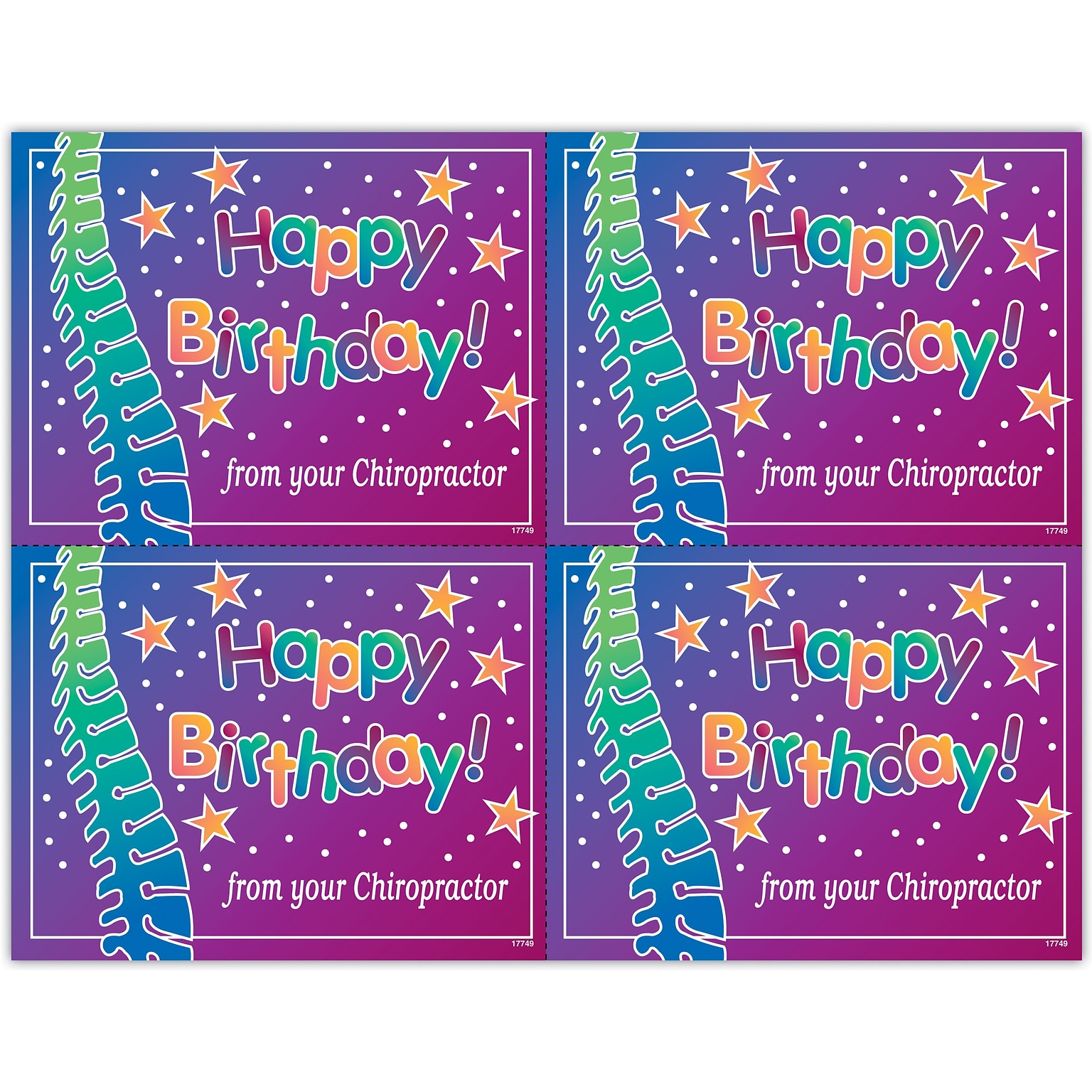 Graphic Image Postcards; for Laser Printer; Stars, Birthday, 100/Pk