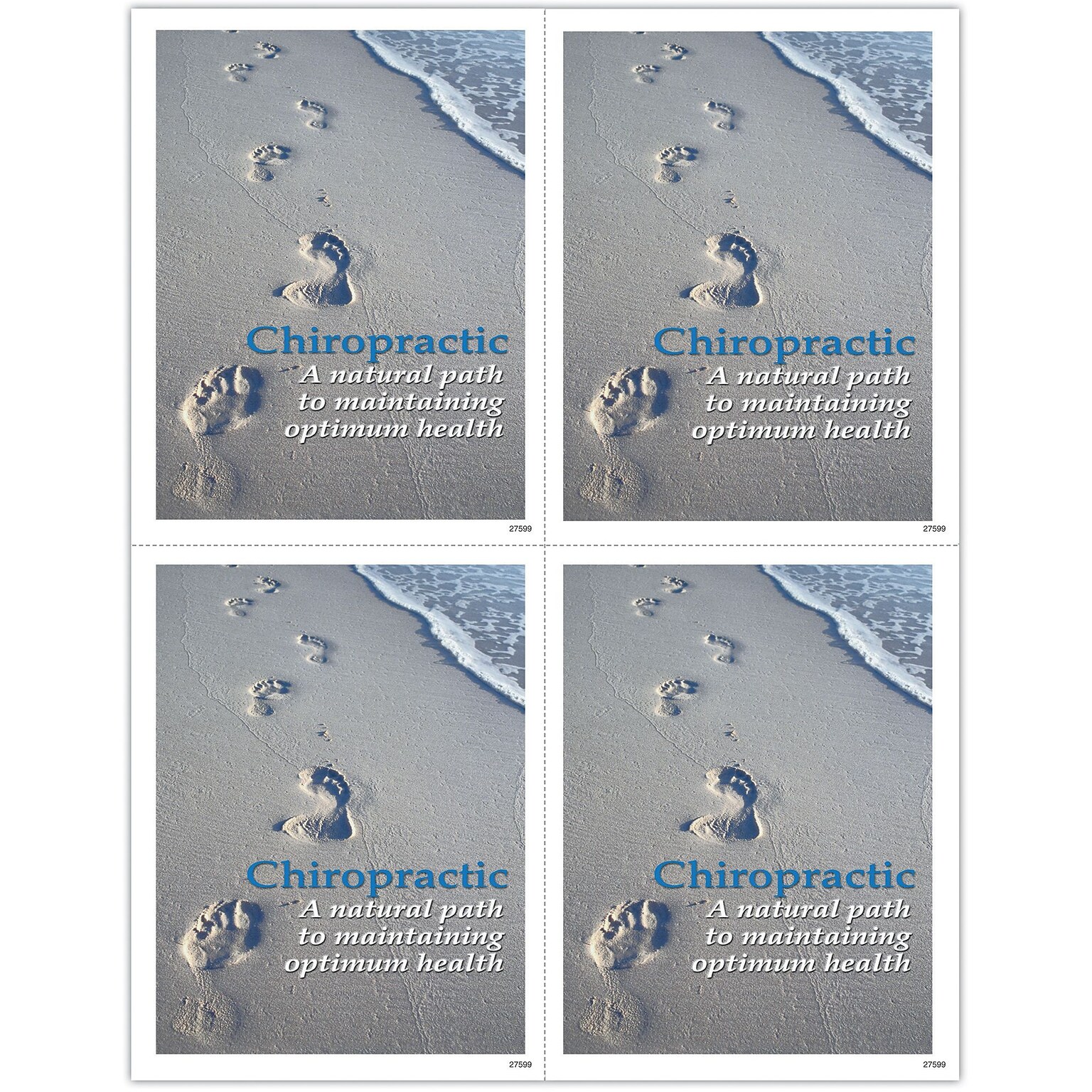 Inspirational Postcards; for Laser Printer; Footprints in Sand, 100/Pk