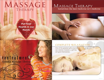 Chiropractic Assorted Postcards; for Laser Printer; Contentment Through Massage, 100/Pk