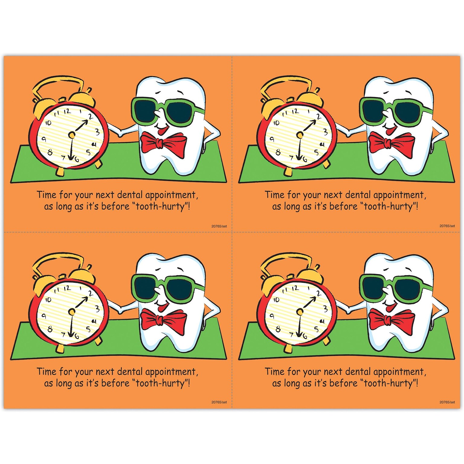 Toothguy® Postcards; for Laser Printer; Time Before Tooth Hurty, 100/Pk