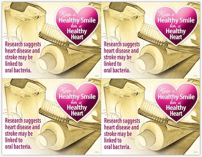 Graphic Image Postcards; for Laser Printer; Healthy Smile, Healthy Heart, 100/Pk