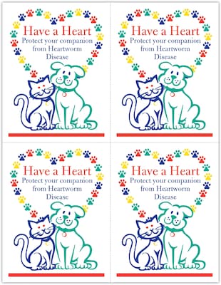 Preventive Postcards; for Laser Printer; Have a Heart, 100/Pk