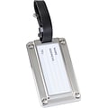 Natico Luggage Tag With Leather Strap, Silver