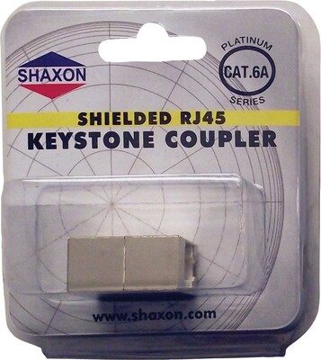 Shaxon Category 6 Female to Female RJ45 Shielded Keystone Modular Feed Through Coupler, White