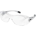 MCR Safety® Law® OTG Safety Glasses, Clear Anti-Fog Lens, Silver Temple, 12/Pack