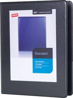 Staples® Standard 5-x 8-Mini View Binder with Round Rings, Black, 90 Sheet Capacity, 1/2 Ring