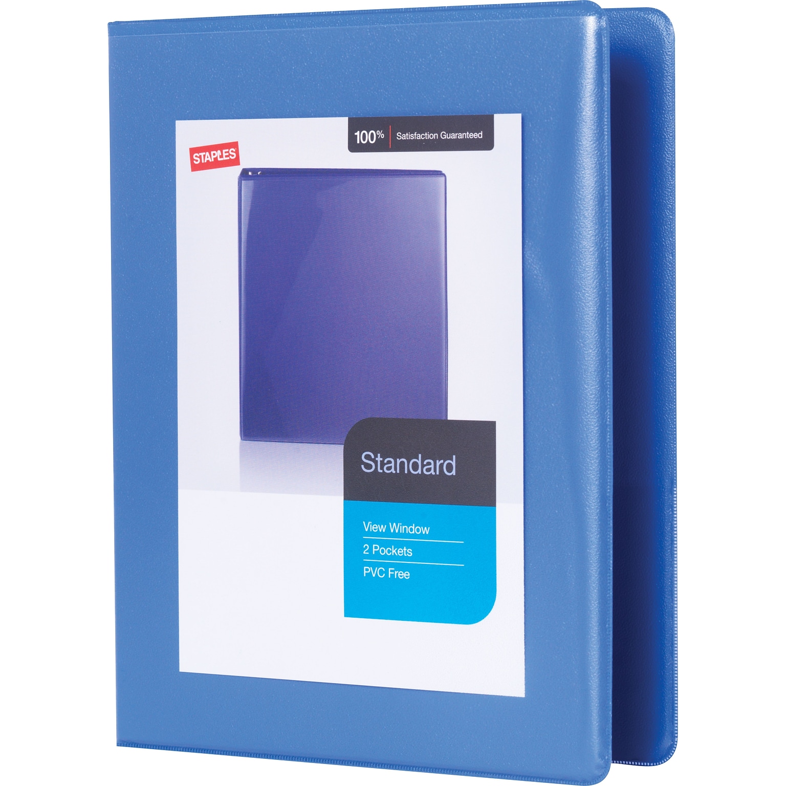 Staples® Standard 5-1/2 x 8-1/2 Mini View Binder with Round Rings, Periwinkle, 180 Sheet Capacity, 1 Ring