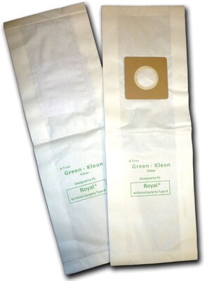 Green Klean® Replacement Vacuum Bags Fits Royal upright vacuums that use Type B, Hoover C1320 uprights, 10/pk