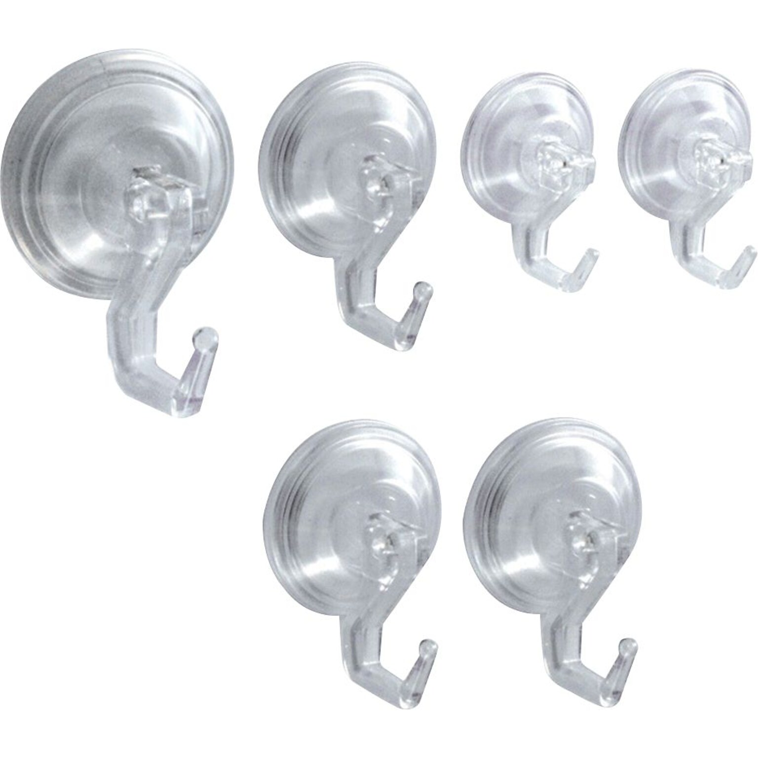 InterDesign PowerLock Hooks, Clear, 6/Pack (18130)