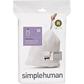 simplehuman® High Density Trash Bags; Code R, 2.6 Gallon, Drawstring, Extra Heavy, 240/Box